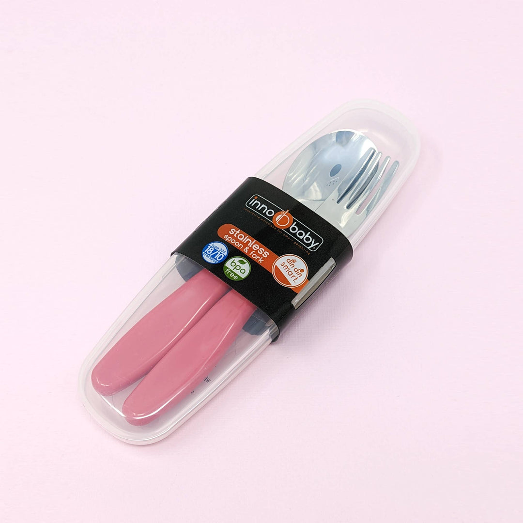 EZ Grip Toddler Kids Spoon and Fork Set w/ Case