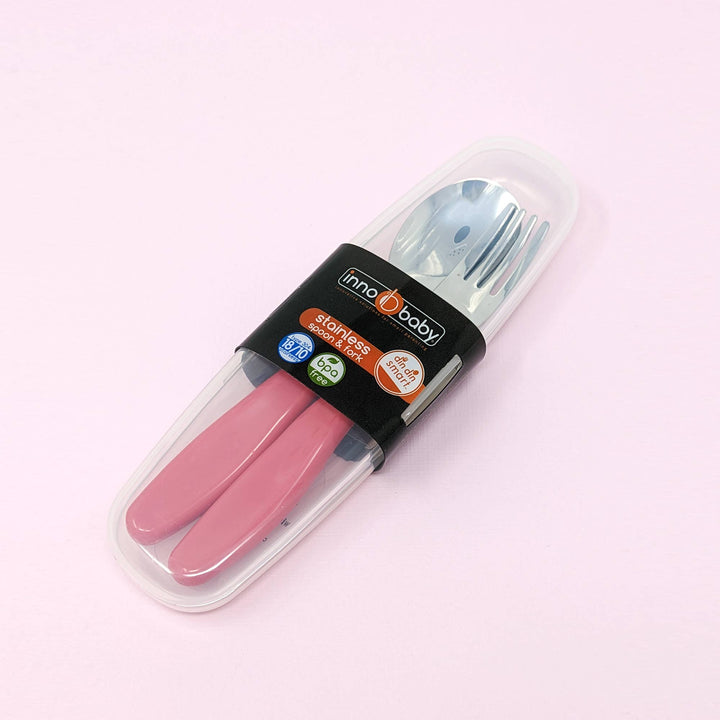 EZ Grip Toddler Kids Spoon and Fork Set w/ Case