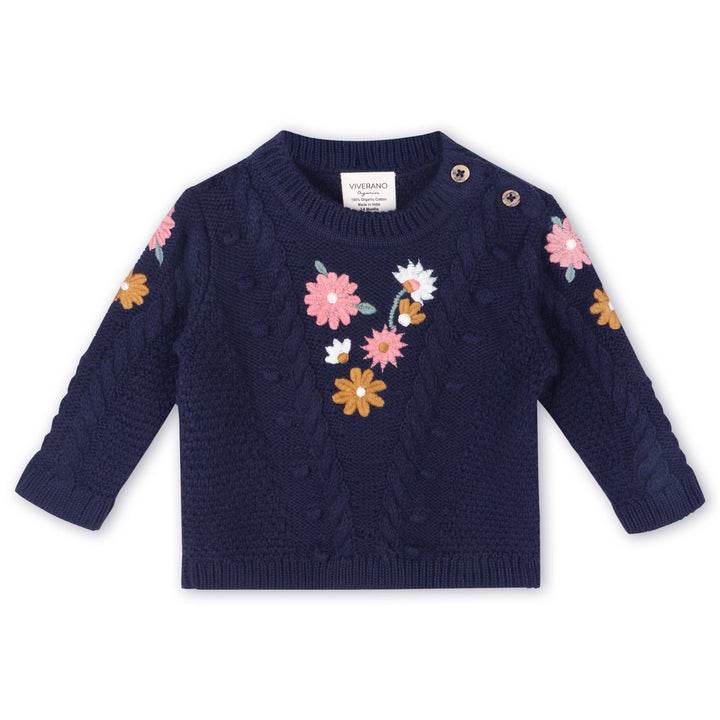 Floral Chunky Baby Sweater