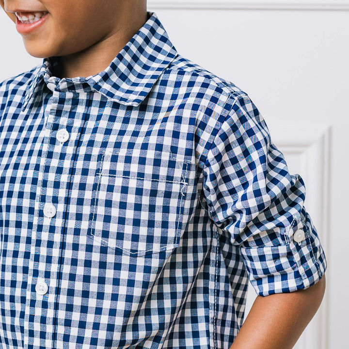 Organic Stretch Poplin Roll-Up Shirt - Baby