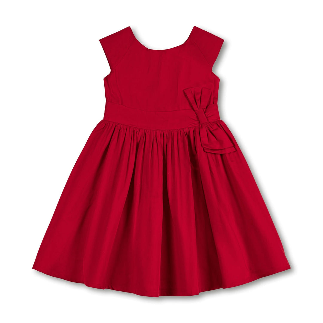 Organic Cap Sleeve Party Dress with Bow Sash