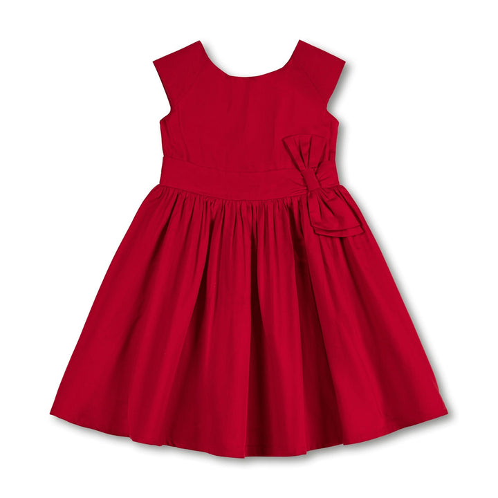 Organic Cap Sleeve Party Dress with Bow Sash