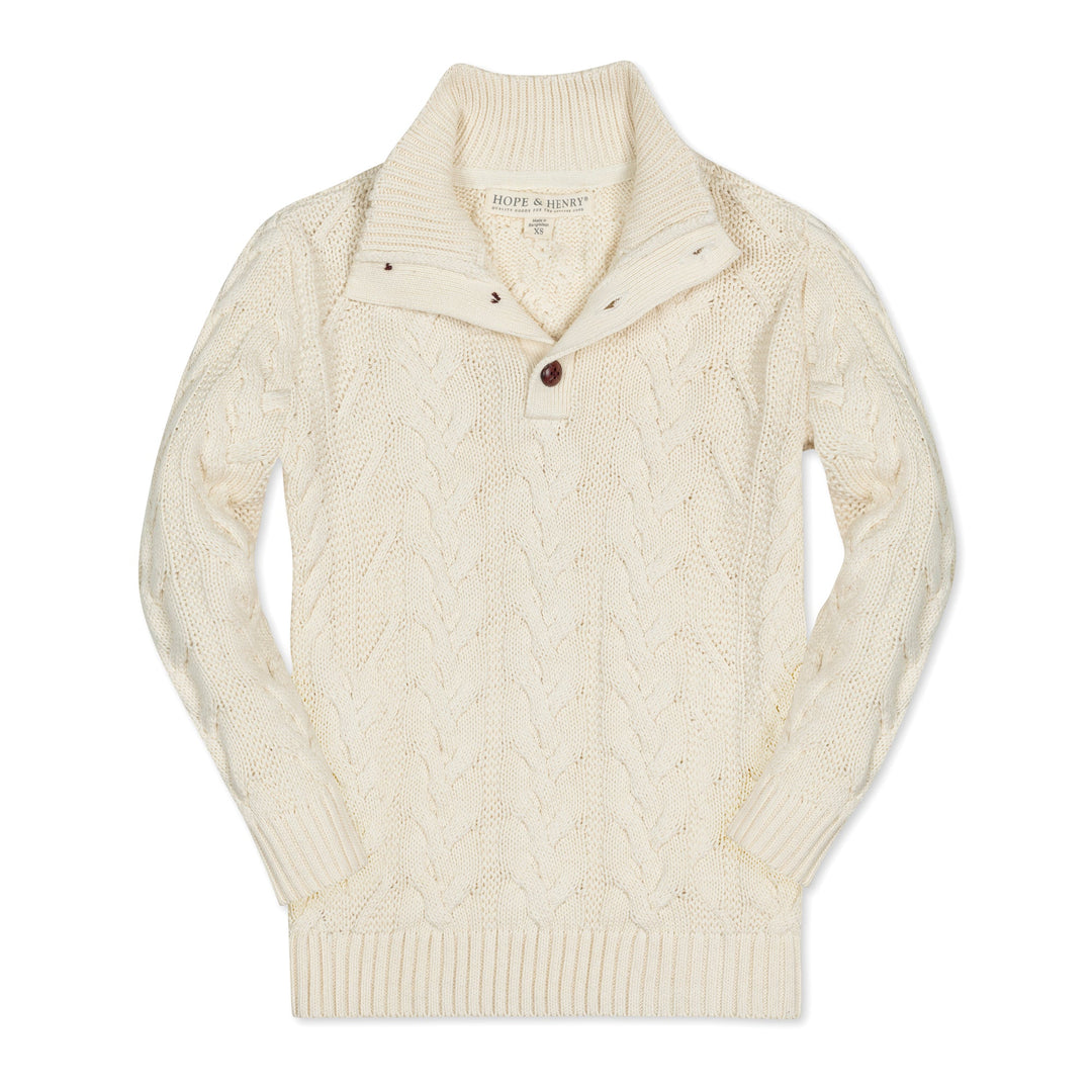 Organic Mock Neck Cable Sweater - Baby
