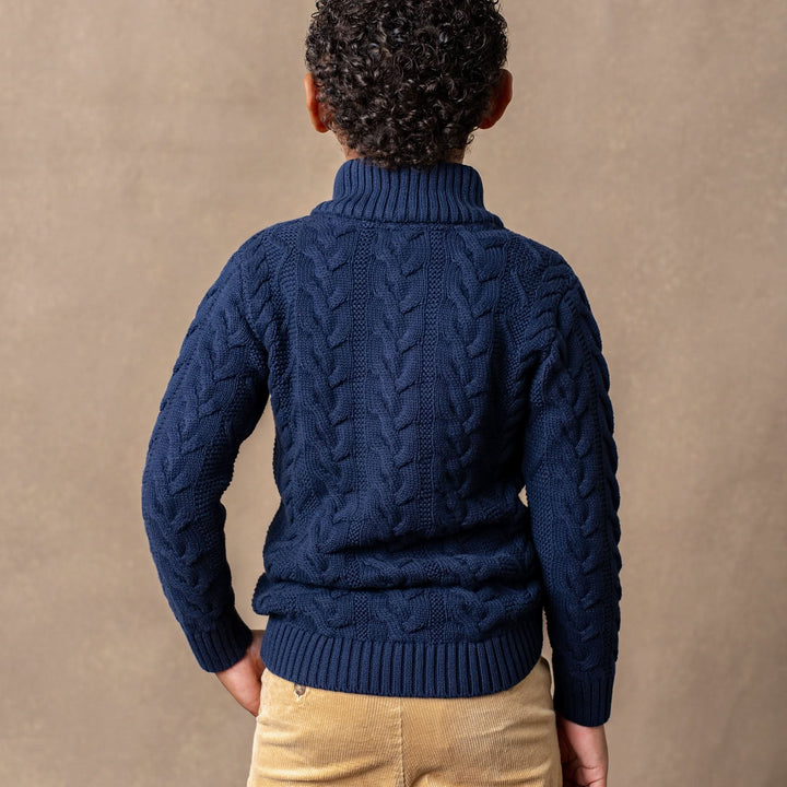 Organic Mock Neck Cable Sweater - Baby