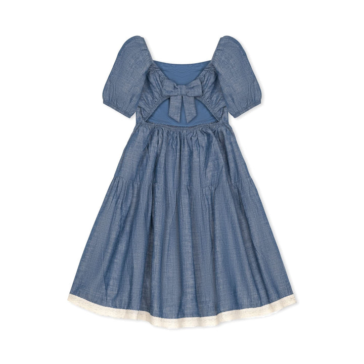 Crochet Trim Organic Chambray Dress