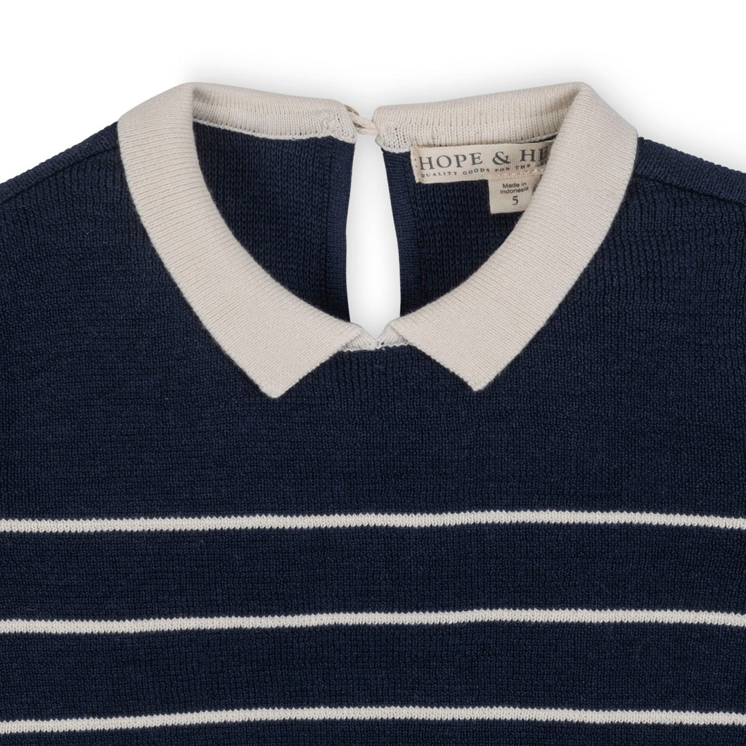 Organic Short Sleeve Collared Sweater Dress