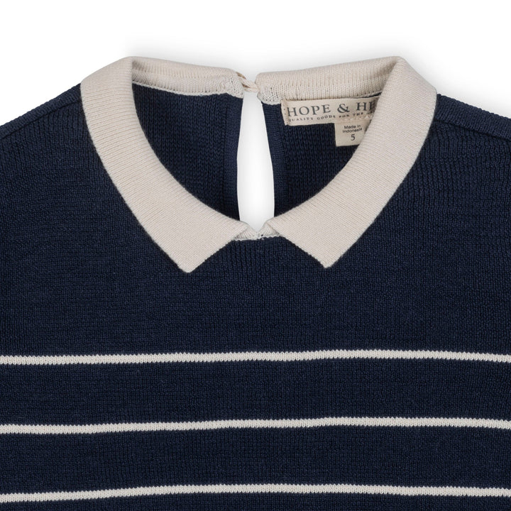 Organic Short Sleeve Collared Sweater Dress