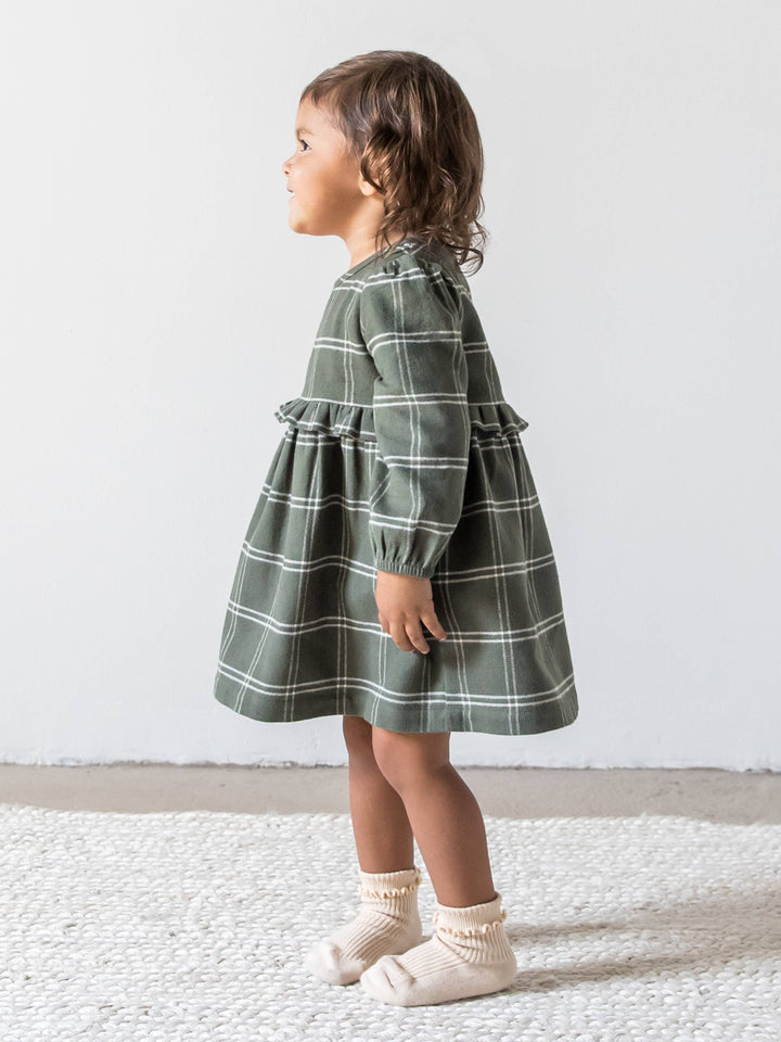 Sydney Flannel Dress - Cypress Plaid