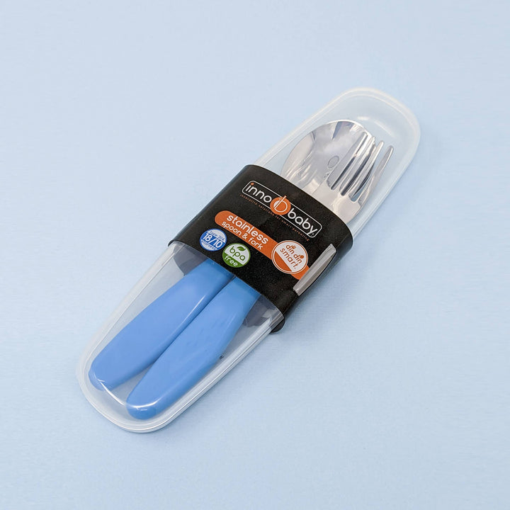 EZ Grip Toddler Kids Spoon and Fork Set w/ Case