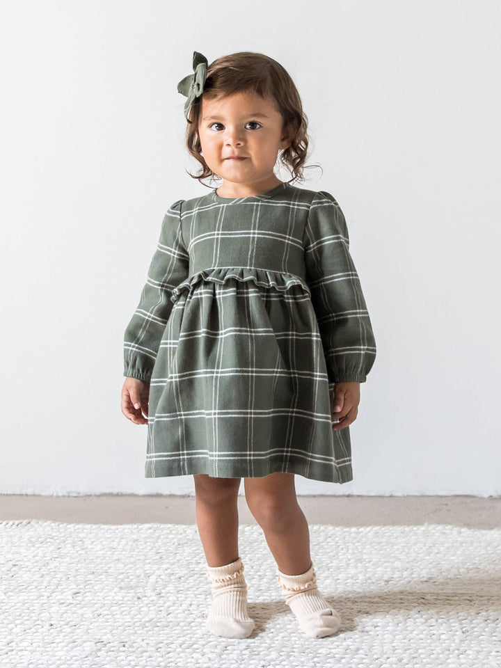 Sydney Flannel Dress - Cypress Plaid
