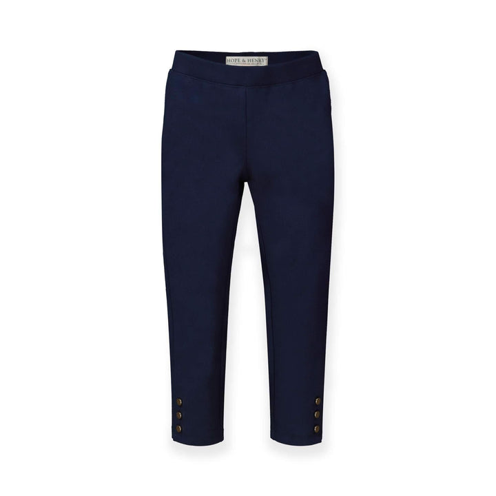 Button Cuff Ponte Pant Navy - Baby