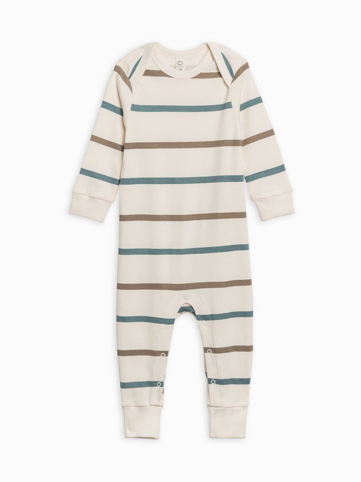 Aspen Romper - Max Stripe / Teal + Taupe