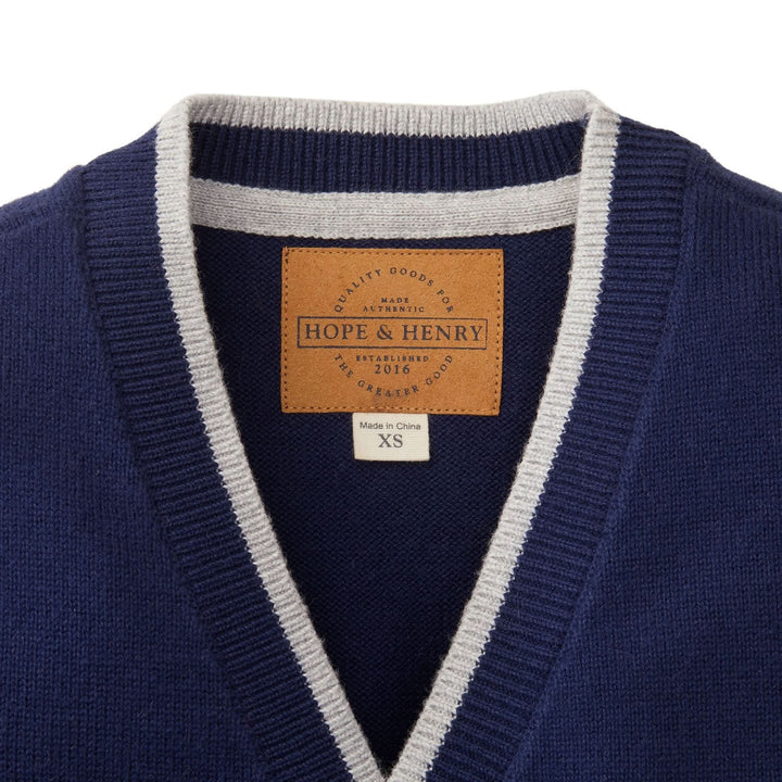 Tipped Organic Cardigan with Elbow Patches - Baby