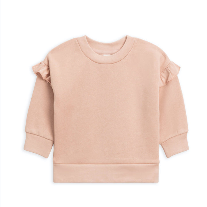 Abbie Fleece Ruffle Sleeve Sweatshirt - Fawn