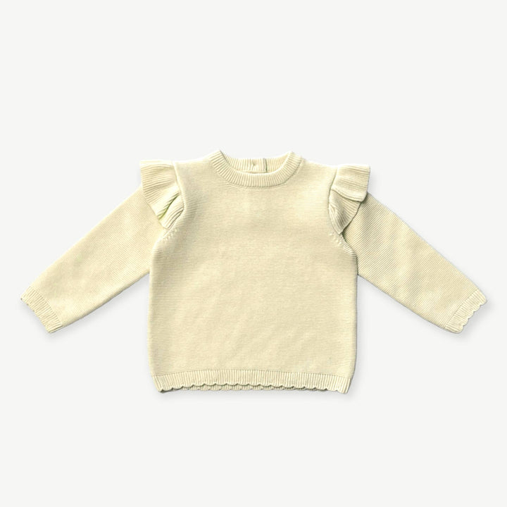 Milan Knit Ruffle Sweater - Cream